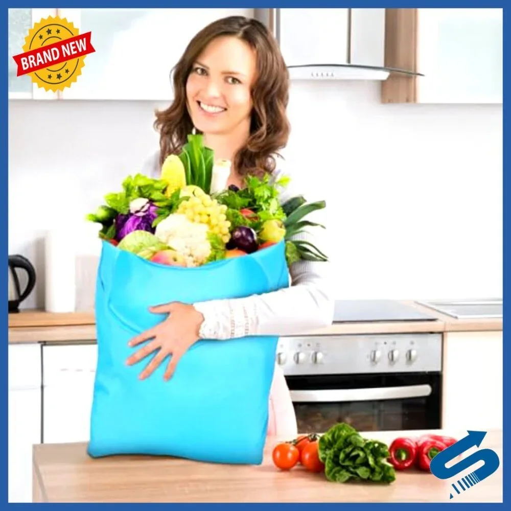 Reusable Grocery Bags Bulk Polyester Foldable Shopping Totes Washable Heavy Duty
